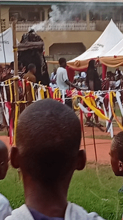 Traditional cultural performance draws crowds to Ogidi Nigeria streets