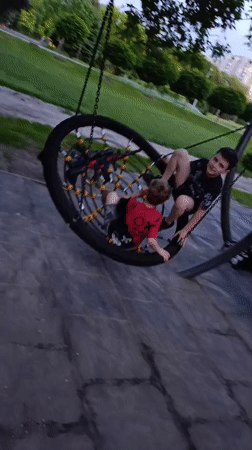 Evening park life documented across Brovary, Ukraine