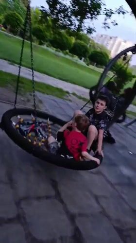 Evening park life documented across Brovary, Ukraine