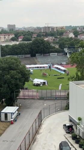 Stadium event with tents, flags draws crowds in Ruse
