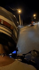 Nighttime motorcycle ride captured on video in Kamala, Thailand