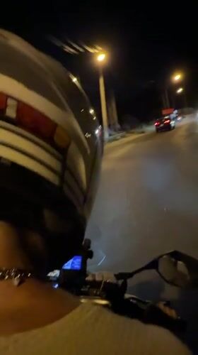 Nighttime motorcycle ride captured on video in Kamala, Thailand