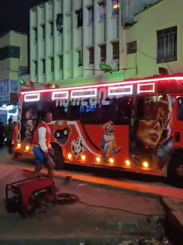 Decorated matatus spotted on Nairobi streets during evening hours