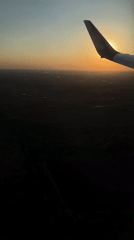 Aircraft landing captured at sunset near Moscow airport