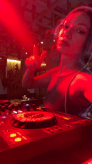 DJ session under red lights at a Ko Samui club