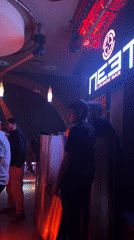 Nightlife scenes documented in Oristano lounge bar area