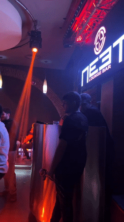 Nightlife scenes documented in Oristano lounge bar area