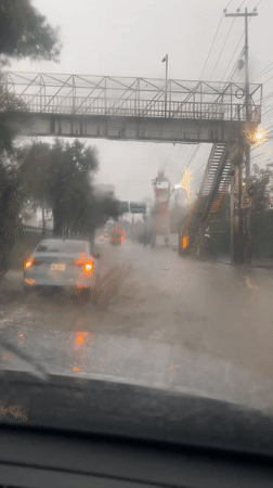 Heavy flooding hits Cuautitlán Izcalli streets during severe rainstorm