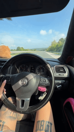 Morning car journey captured through rural Ihtiman, Bulgaria