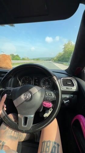 Morning car journey captured through rural Ihtiman, Bulgaria