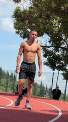 Shirtless athlete spotted at Stara Zagora sports complex