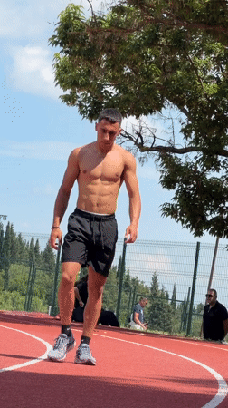 Shirtless athlete spotted at Stara Zagora sports complex