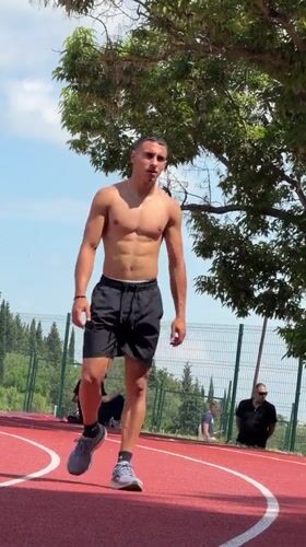 Shirtless athlete spotted at Stara Zagora sports complex