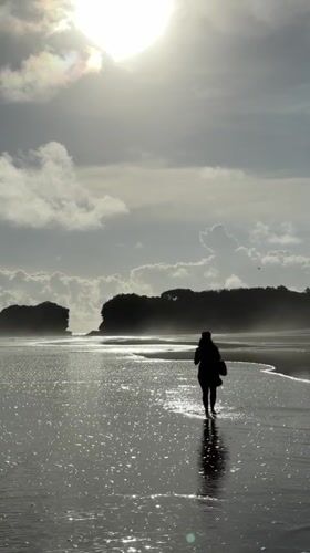 Morning beach walk documented in Selemadeg, Indonesia