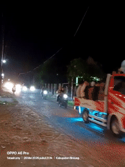Vehicle convoy observed in residential Blangkutacoh, Indonesia