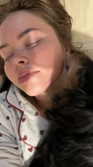 Woman takes late-night selfie with curious dog in Izhevsk