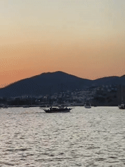 Golden hour on the water off Bodrum, yacht deck selfie