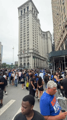 Knicks fans take over Lower Manhattan in street celebration