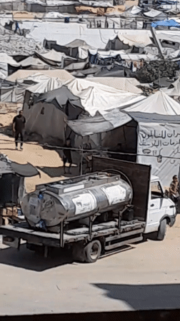 Daily life continues in Khan Yunis displacement camp