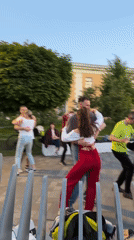 European city at dusk: streets, rooftops, and evening activity