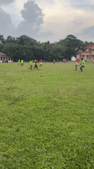 Casual soccer match on a cloudy afternoon in Kalatala