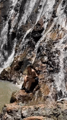 Morning swim at Baan Thurian waterfall with shrine