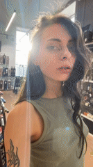 Woman documents shopping and dining experience in Krasnoyarsk