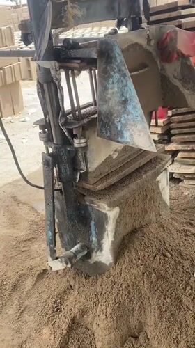 Man operates concrete block machine in Markurdi Nigeria