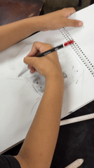 Art session documented in Guayana City with sketches, drawings