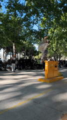 Street skateboarding gathering draws spectators in Barcelona park