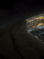 Aerial night view of Addis Ababa captured from airplane