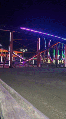 Night scenes of illuminated amusement park captured in Volgograd