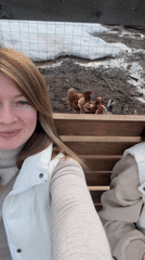 Woman observed outdoors during weather change in Вассята, Russia