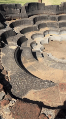 Ancient stepped stone structure documented in Polonnaruwa, Sri Lanka