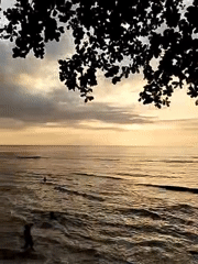 Sunset scenes along the Senggigi coastline, Lombok