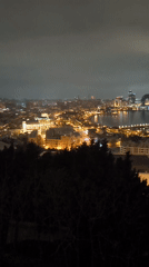 Nighttime cityscape of Baku captured from elevated viewpoint