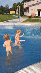 Backyard pool fun in Sokolov on a summer morning