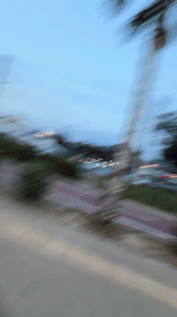 Woman films herself walking in Glifada coastal area