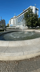 Early morning fountain scenes documented in Pilsen, Czechia