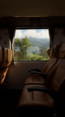 Bus passenger captures tropical mountain scenery near Huế