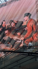 Classic Russian hunting painting displayed in Khimki