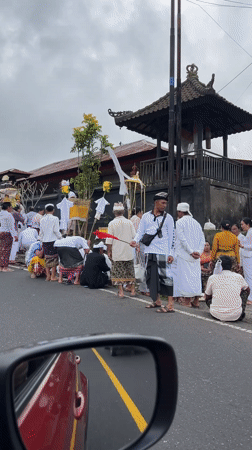 Traditional Balinese ceremony held in Baturiti, Indonesia
