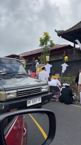 Traditional Balinese ceremony held in Baturiti, Indonesia