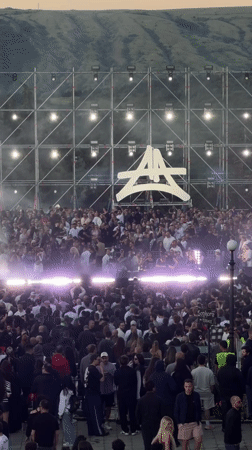 Outdoor concert draws crowds in Tbilisi at sunset