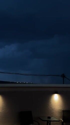 Thunderstorm moves over Podgorica, caught from rooftops at dusk