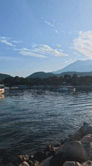 Tourist documents afternoon scenes around Kemer harbor and cafes