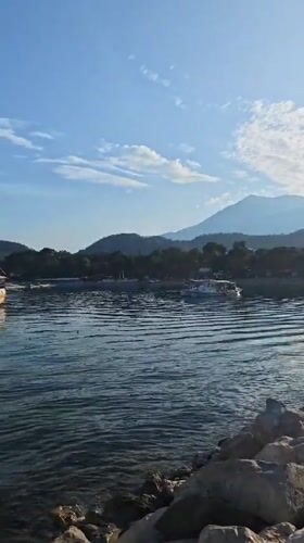 Tourist documents afternoon scenes around Kemer harbor and cafes