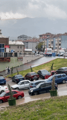 Ordinary street life documented in Karabük, Turkey after rainfall