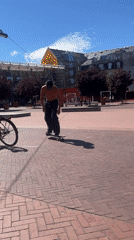 Skate session at a Copenhagen plaza with street art