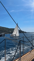 Peaceful sailing scene documented in Montenegro coastal waters